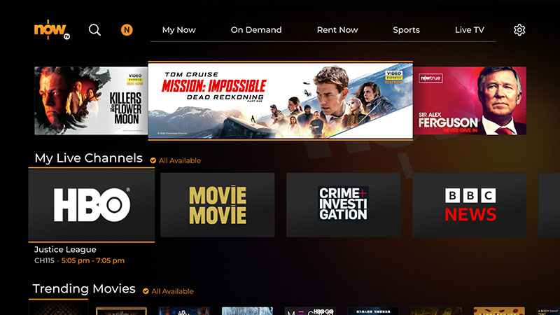 Smart TV App Interface | Now TV